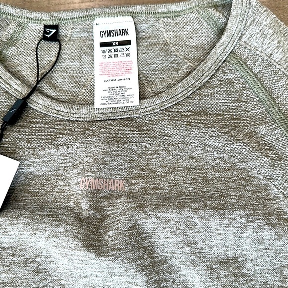 NWT Gymshark Flex Crop Top Khaki Marls/Taupe - Picture 7 of 10